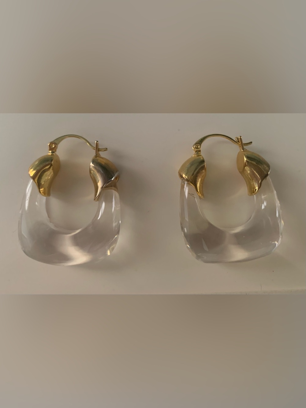 Gold & Clear Acrylic Earrings